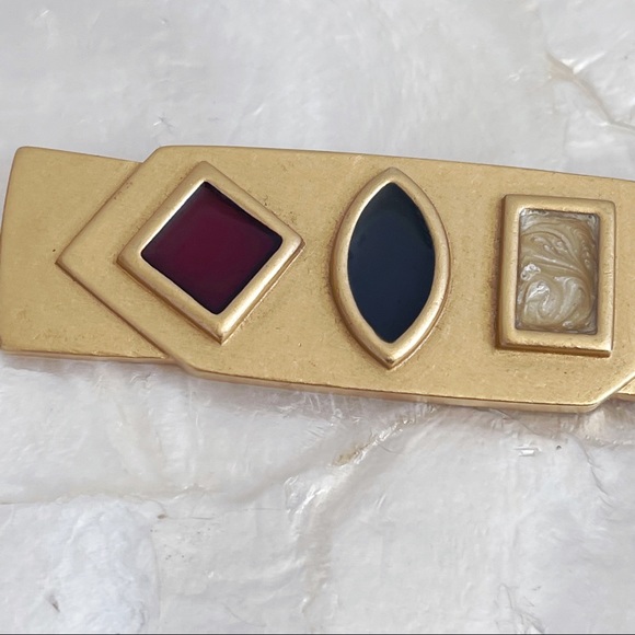 Vintage Monet Gold Tone Enamel Statement Brooch - Picture 4 of 9